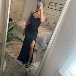 *DISCONTINUED* HALTER STRETCH SATIN MERMAID DRESS size A4